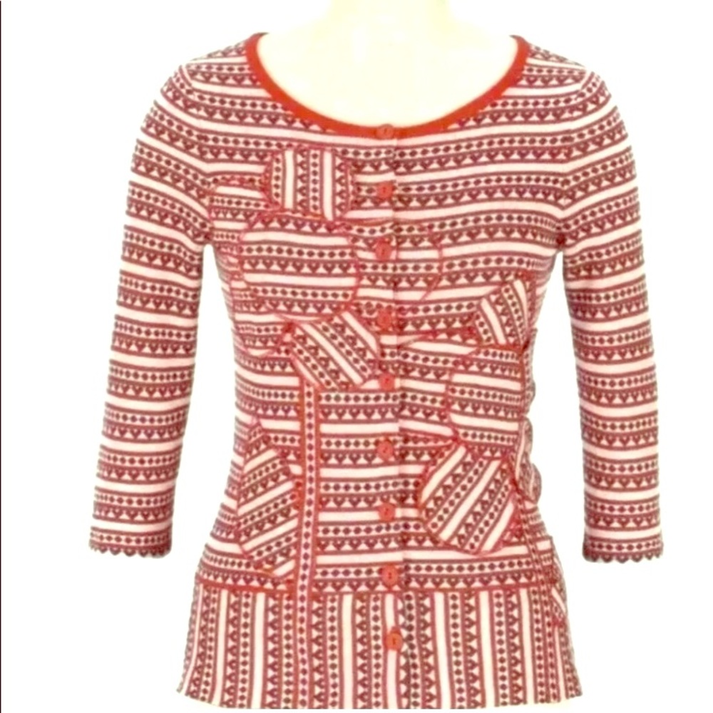 Anthropologie MOTH Heart Flower Sweater Cardigan